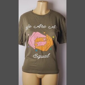 WE ARE ALL EQUAL HANDS Short Sleeve Tees Sz. Small